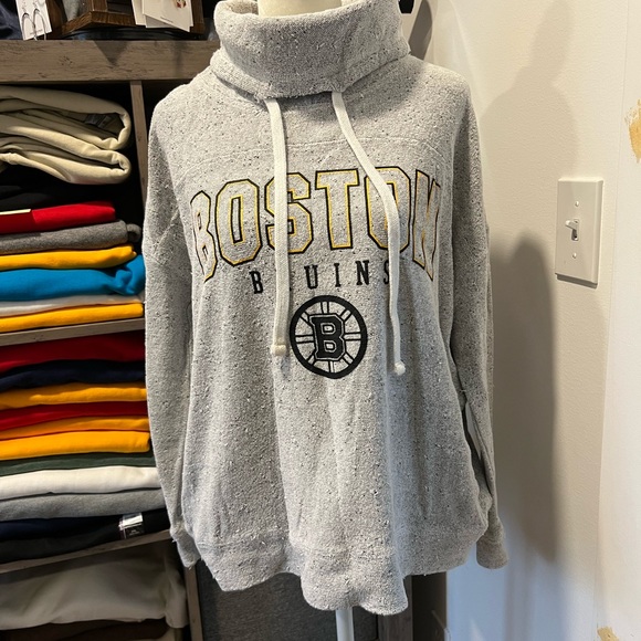 Gray Boston Bruins Cowl Neck Sweatshirt - Picture 1 of 5